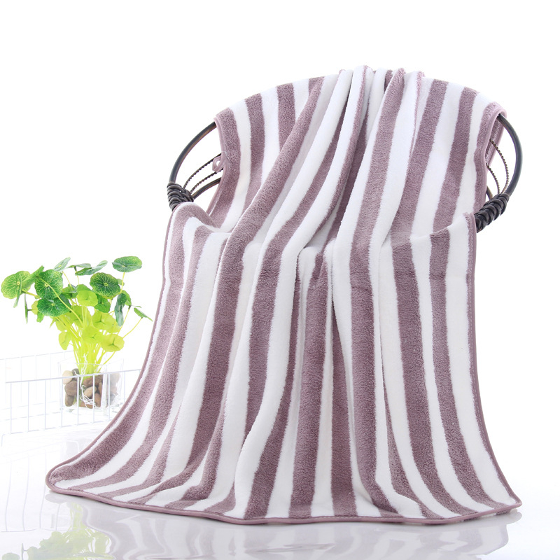 Shower Cap Towel Cotton Terry Beach Towels Super Absorbent Bath Towel for Adults Large Bathroom Body Spa Sports Stripe 140x70cm: D 70x140cm