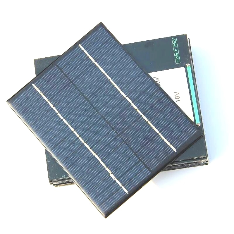 2W 6V Epoxy Solar Cell Polycrystalline Solar Panel Module with Cable DIY System Solar Charger For 3.7v Battery