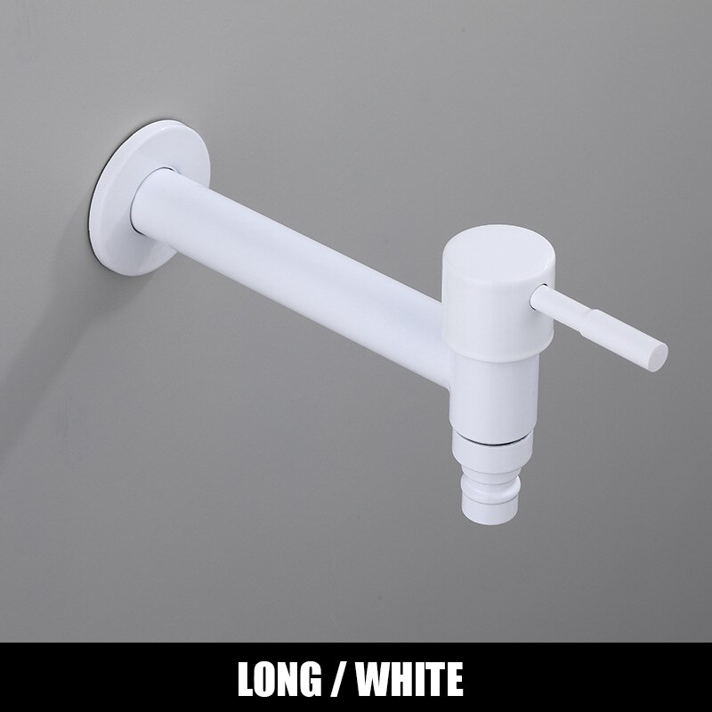 Washing Machine Faucet Bathroom Wall Mount Tap Stainless Steel Outdoor Garden Bibcock WC Balcony Mop Sink Grifo White Black Taps: KC006
