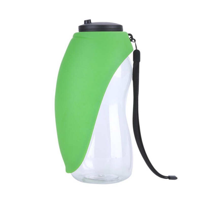 Pet Cats Feeder Drinking Bottle Plastic Dogs Water Go Out Travel Outdoor Portable Accompanying High-Capacity Cup: Green