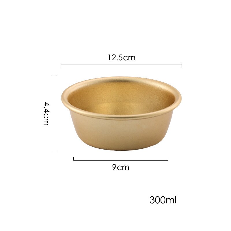 Bol à riz rond traditionnel coréen en aluminium, couleur or, tasse à vin avec poignée pour Makgeolli, 1 pièce: bowl 300ml