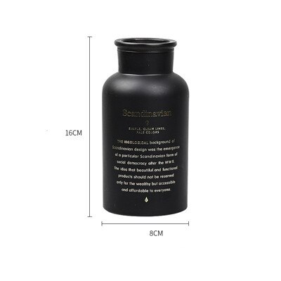 nordisch Schwarz/Weiß Glas Vasen Hydrokultur Pflanze Blume Wohnkultur für Blume Strauß mit Vase Hochzeit Tisch Dekoration: Schwarz 500ML A