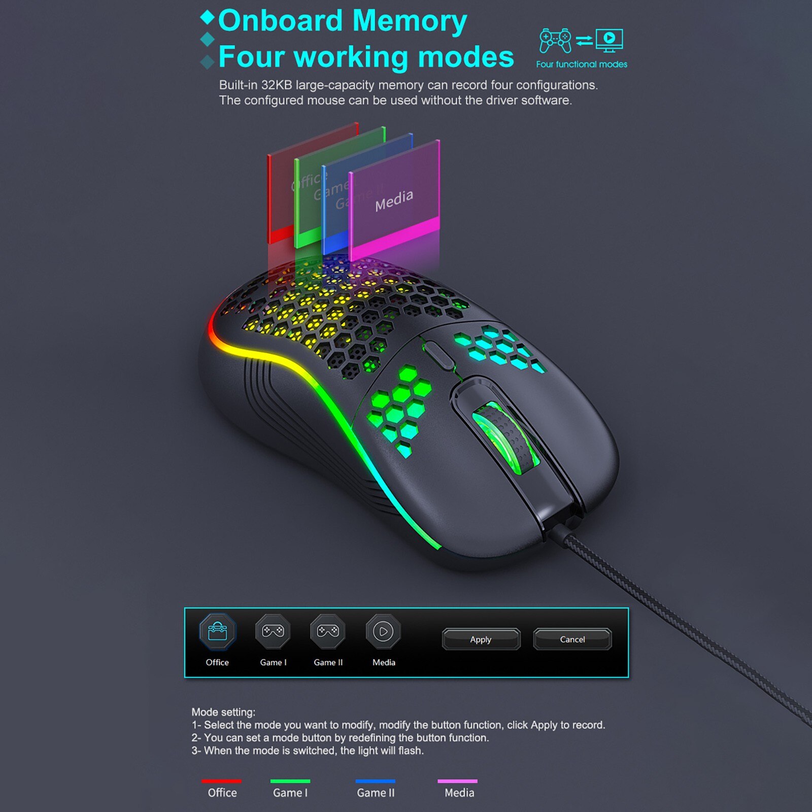 wired mechanical gaming mouse T98 gaming mouse programmable four-speed adjustable DPI#30