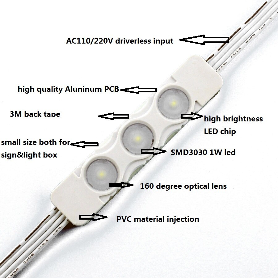 20PCS/Lot High Brightness Led Module 220V 110V IP65 Injecton Led Module Waterproof Use Outdoor For Advertising Light Sign