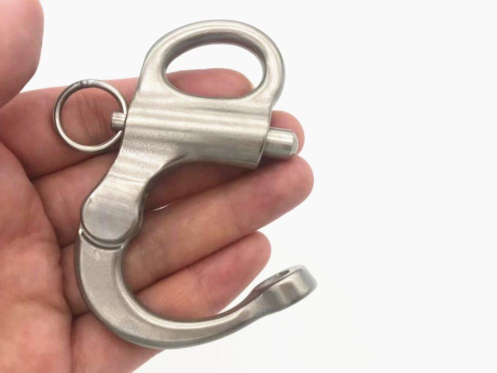 Stainless Steel Fixed Snap Shackle with Round Ring For Boat