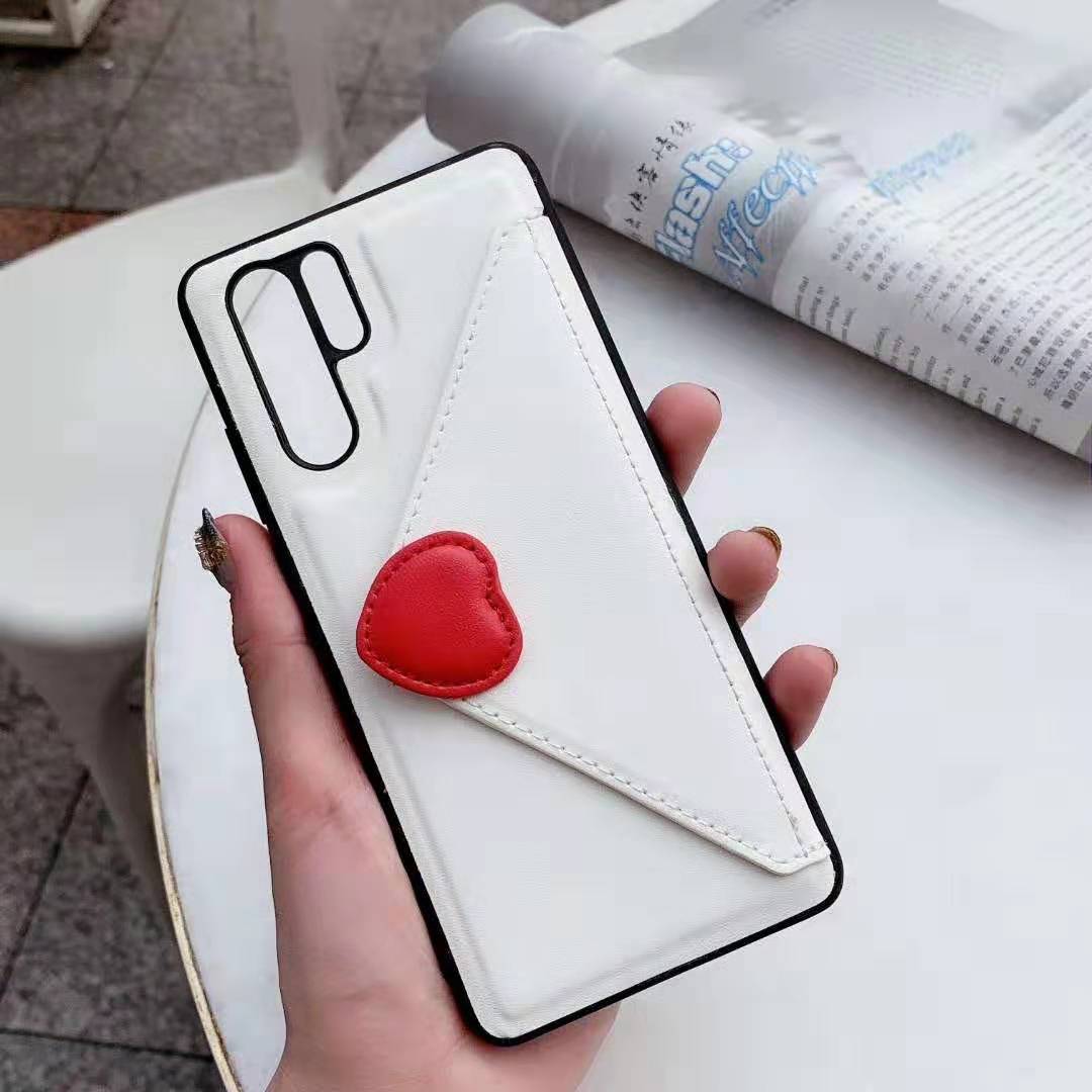 Telefoon geval voor Huawei P30 P30 pro P30 lite zachte pu lederen tpu hart walt kaarthouder case cover p30 coque met riem: P30 lite / D