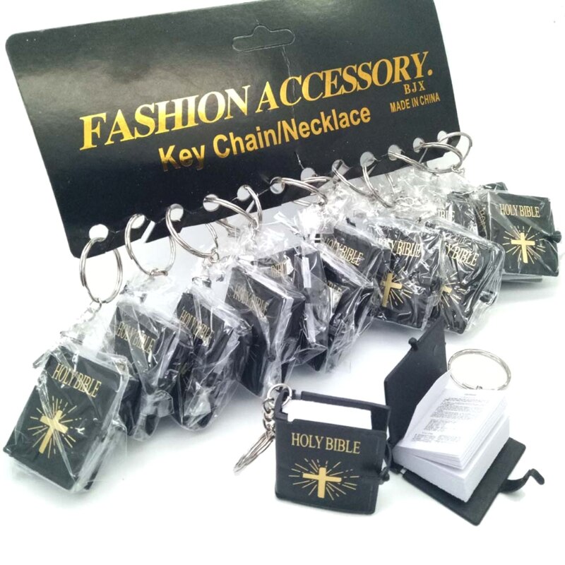Engels Versie Mini Religieuze Christian Sleutelhanger Mini Boek Sleutelhanger Sleutelhanger Sleutelhanger Voor Vrouwen Bag Charm Decoraties