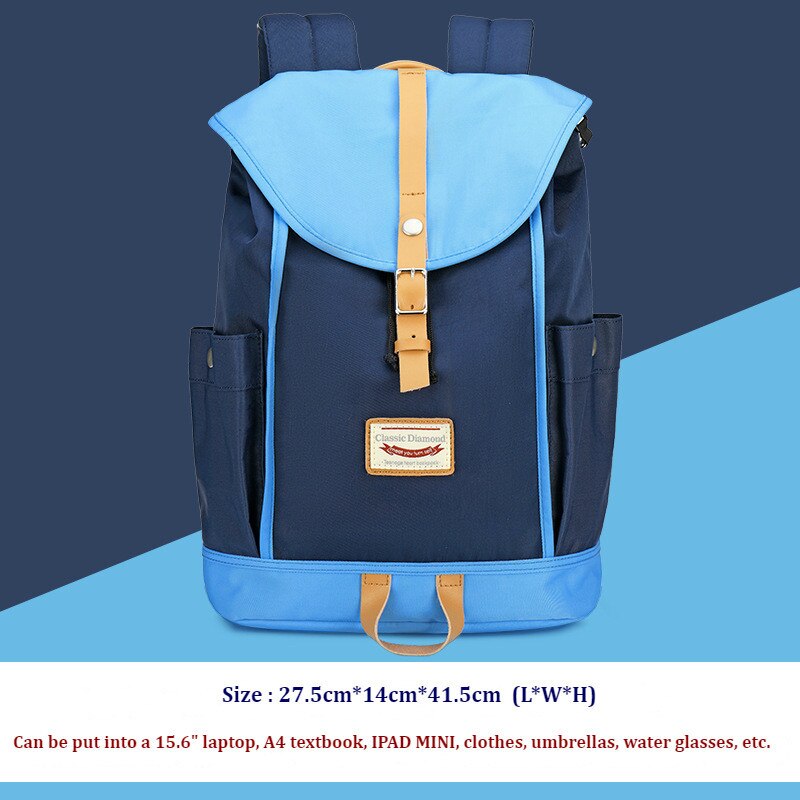 Bolsos de escuela secundaria para niñas del Campus, mochilas para niños, mochilas para estudiantes, mochilas Escolares: Blue