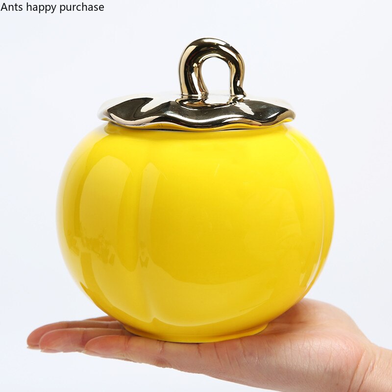 Pot à thé en céramique pour citrouille, plusieurs couleurs, réservoir de finition, scellé, plusieurs Styles, boîte de rangement Portable