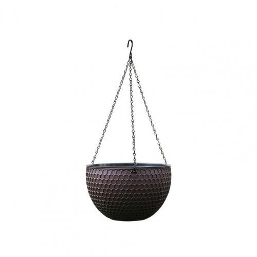 Hanging Flower Basket Imitation Honeycomb Self Water Absorption Waterproof Outdoor Resin Plant Hanger for Garden