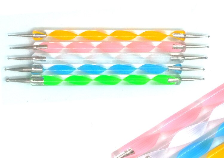 5 stk/pakke 2- måder størrelse 4 6 8 10 12 akryl nail art pensel pen udskæring cuticle pusher 5 stk/sæt