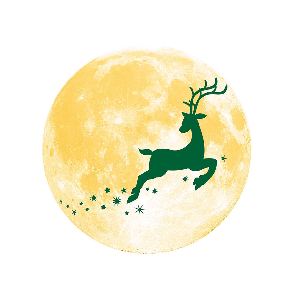 Wall Stickers Christmas Glowing PVC Stickers Wall Posters for Bedroom Living Room Yellow/Green