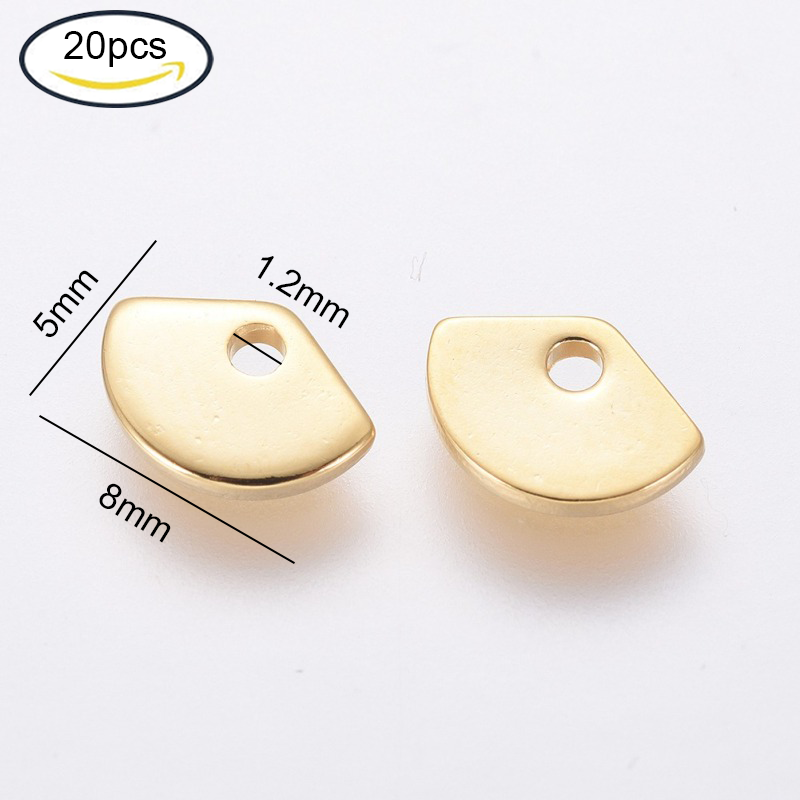 Abalorios de acero inoxidable 304 para fabricación de joyas, accesorio para hacer joyas DIY (mariposa, corazón, flor, llave, Luna, nota Musical, anillo, Estrella redonda plana), 5 ~ 20 piezas: style21