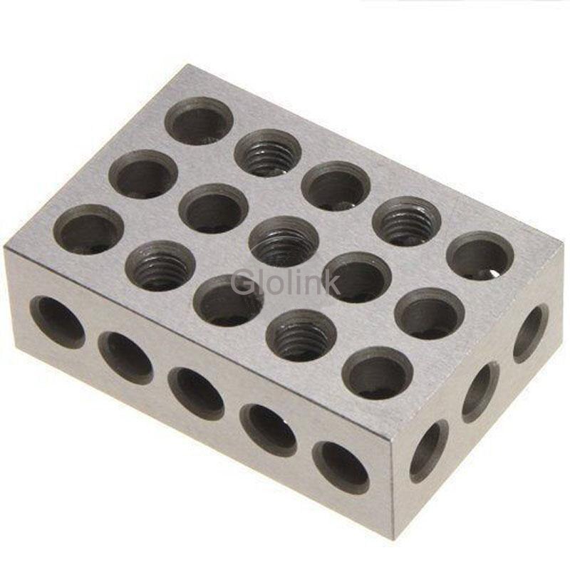 2pcs/set Hardened Steel Parallel Blocks 0.005" Precision Matched Machinist 25-50-75mm Milling Tool 23 Holes 1-2-3" block gauge
