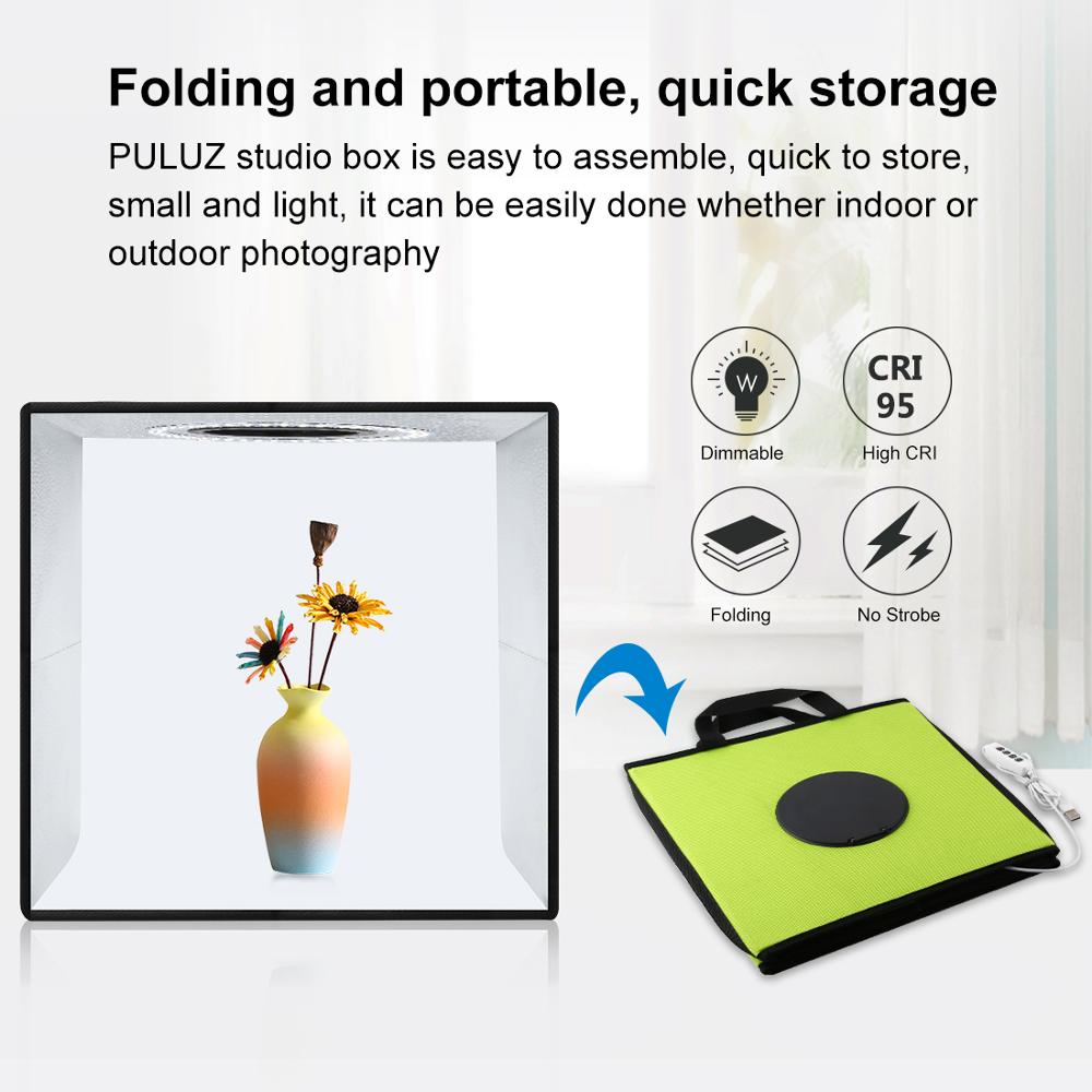 30Cm Fotografie Softbox Fold Draagbare Ring Led Light Photo Verlichting Studio Schieten Tent Foto Box Kit Met 6 Kleuren achtergronden