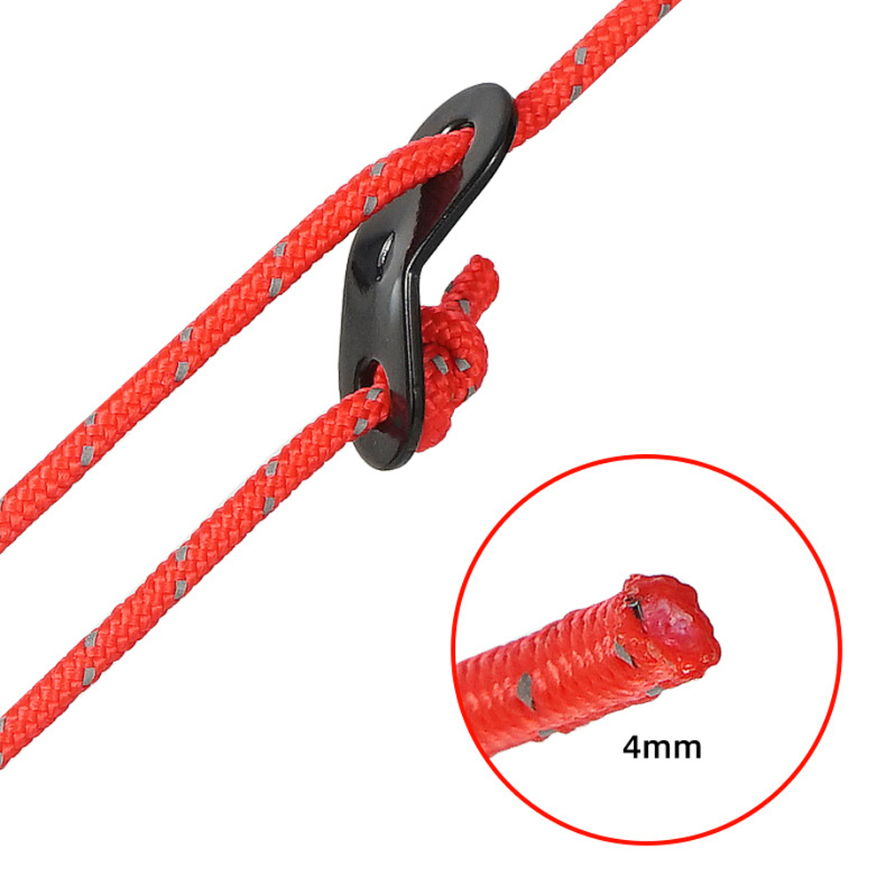 4Pcs 3.5M * 4Mm Camping Reflecterende Tent Touwen Set Trekkoord Wind Touwen Met Aluminium Gesp Outdoor wandelen Accessoires