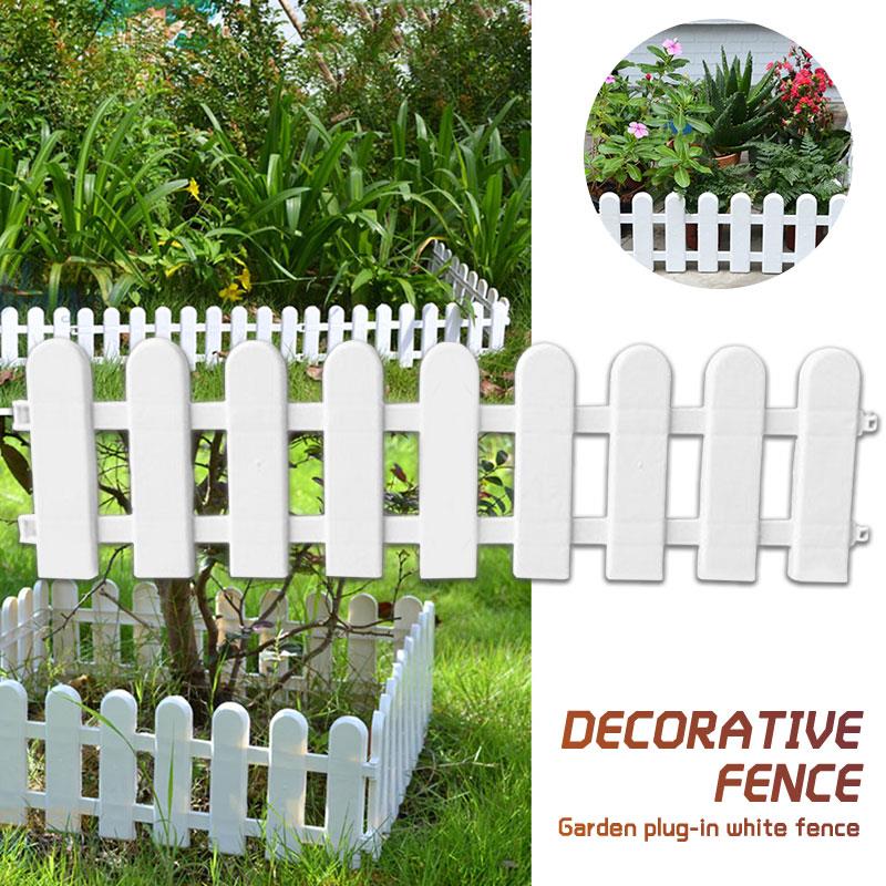 White Plastic Gardening Christmas Decorative Fence Beautiful Plastic Fence Flower Pots Christmas Tree Fence Countryside