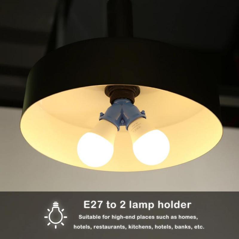 Schroef E27 LED Base Light Lamp Socket E27 naar 2-E27 Splitter Adapter lamphouder E27 Socket Lamphouder
