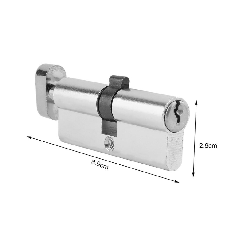70mm aluminiumsdørcylinderlås i hjemmet sikkerhed anti-snap anti-boredørlås med 3 nøgler sølvfarvet sætværktøj