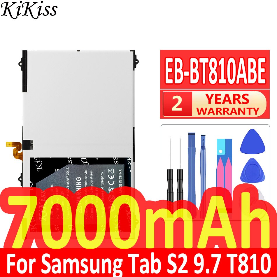 KiKiss Pour Galaxy Tab S2 9.7 T815C S2 T813 T815 T819C SM-T815 SM-T810 SM-T817A Pour Batterie Samsung EB-BT810ABE 7000mAh