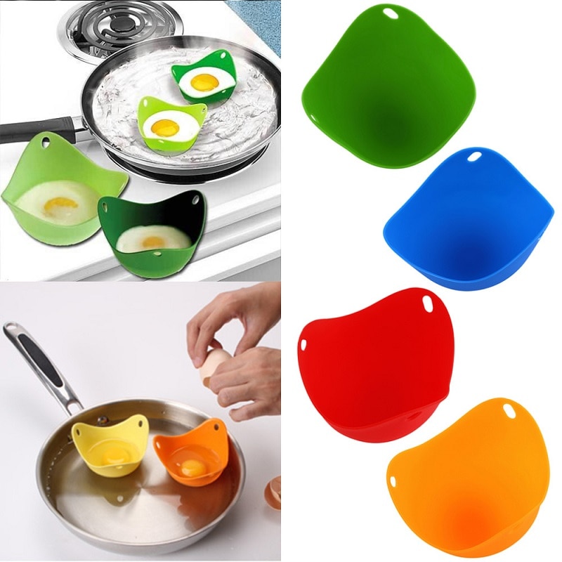 5 stuks/set eierpocheerder siliconen pannenkoek ei gepocheerde peulen bakvorm keuken kookgerei bakvorm willekeurige kleur