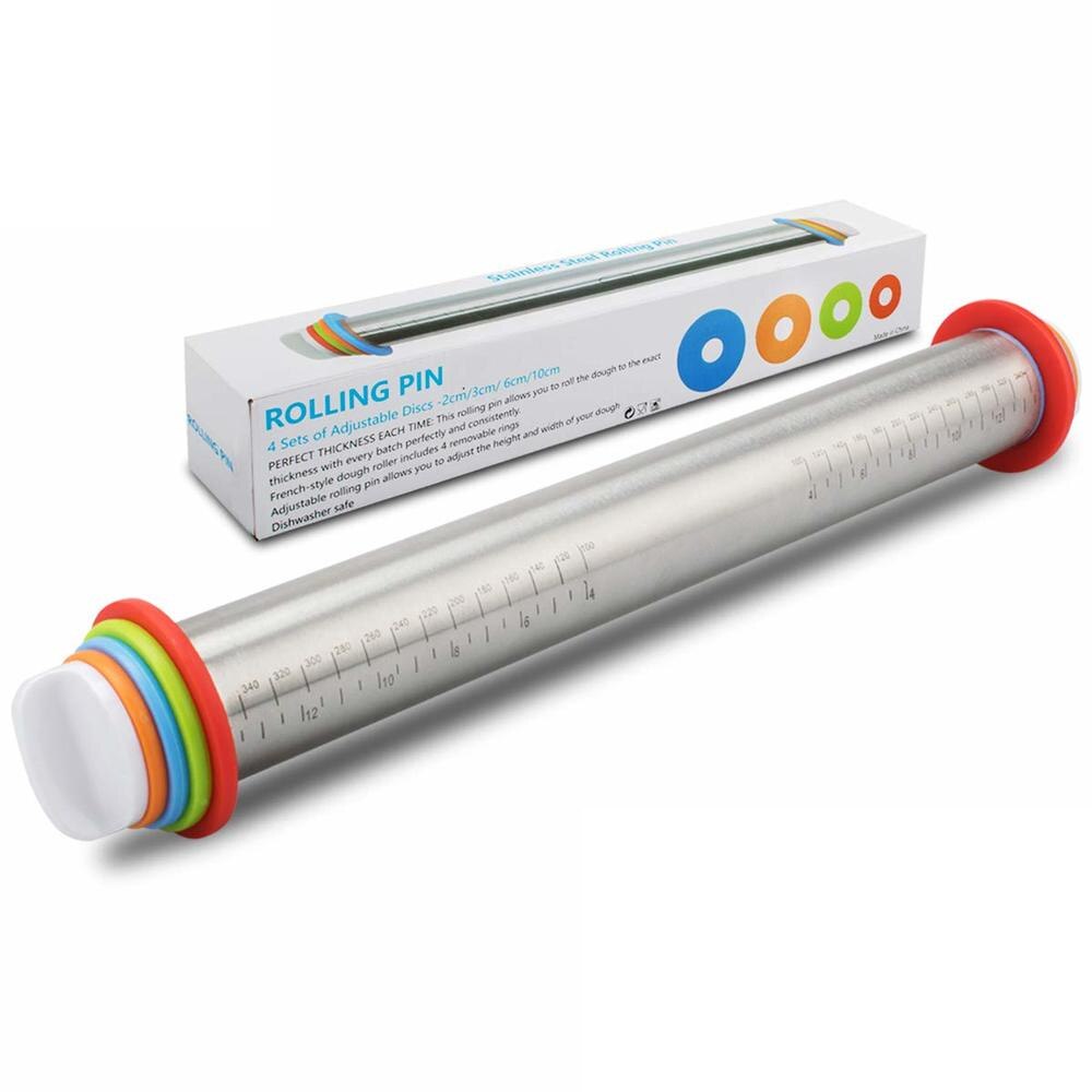 Rolling Pin Spacers French Rolling Pins for Baking Adjustable Rolling Pin with Thickness Rings Dough Roller for Cookie Pizza: A1