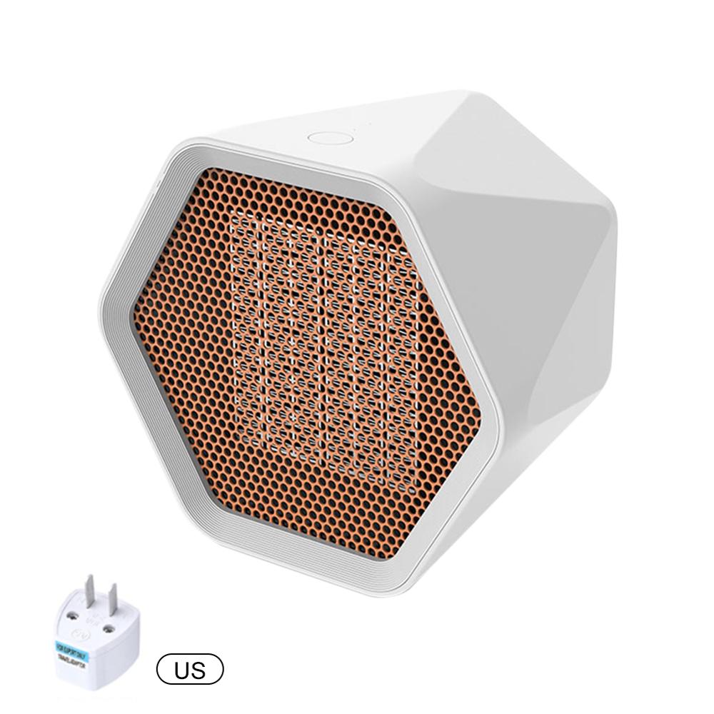 Fan Heater For Home 600w Mini Electric Heater Home Heating Electric Warm Air Fan Office Room Heaters Handy Air Heater Warmer Fa: US Plug white