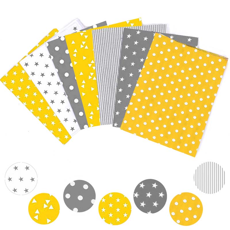 Twill vævning 5 stk 6 stk 7 stk 8 stk 2 stk 10 stk bomuldsstof patchwork sy klud hjemmeudstyr nordisk multifunktions gør-det-selv tilbehør: 7 gule grå 80 x 50