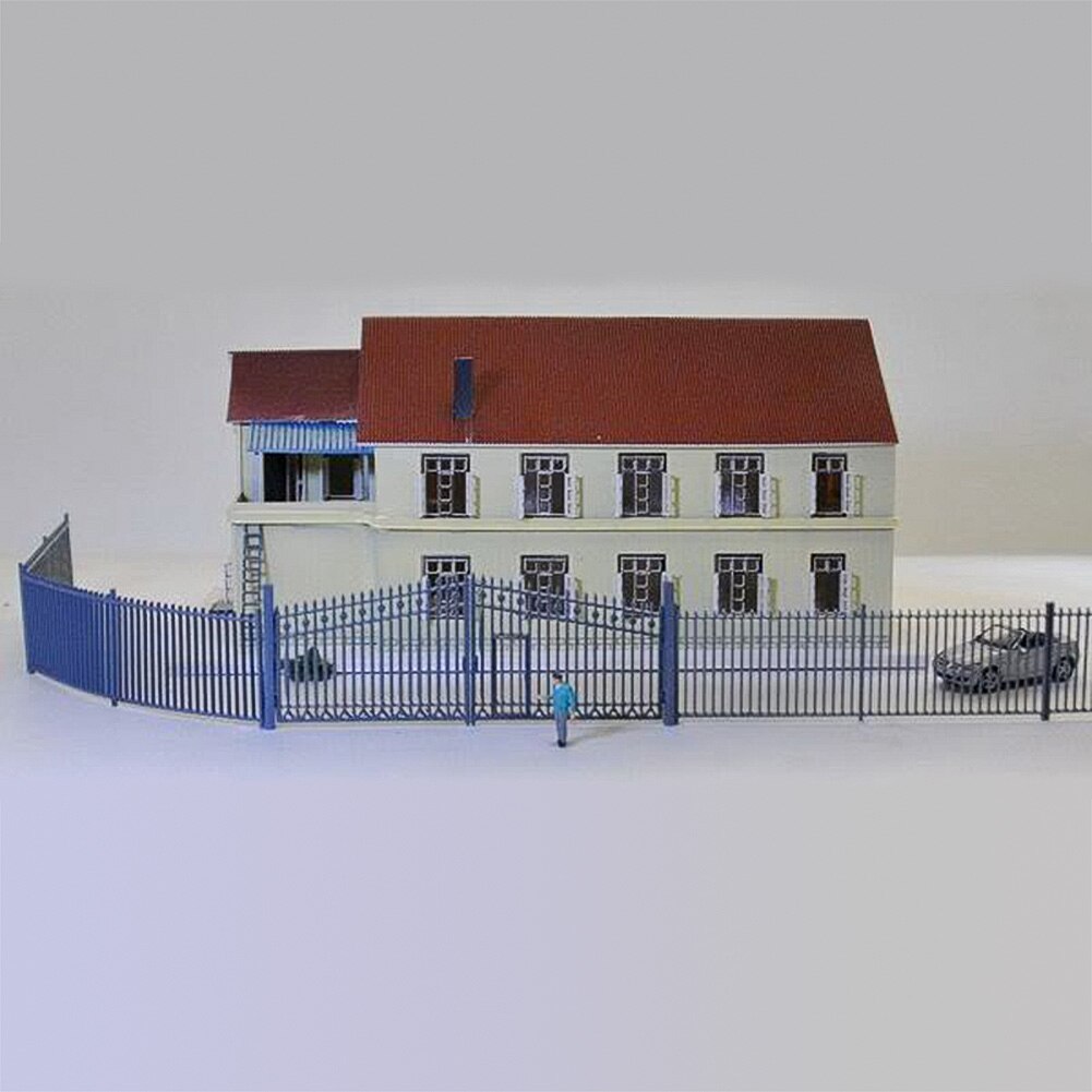 GY46150 Model Train Railway N Scale 1:160 Model Building Fence Wall with Door