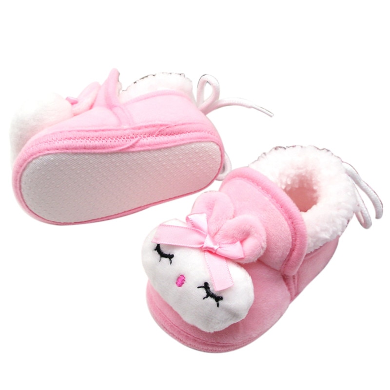 Baby Boys Girls Bunny Slippers Cute Soft Plush Winter Warm House Shoes Non-Slip Toddler First Walkers