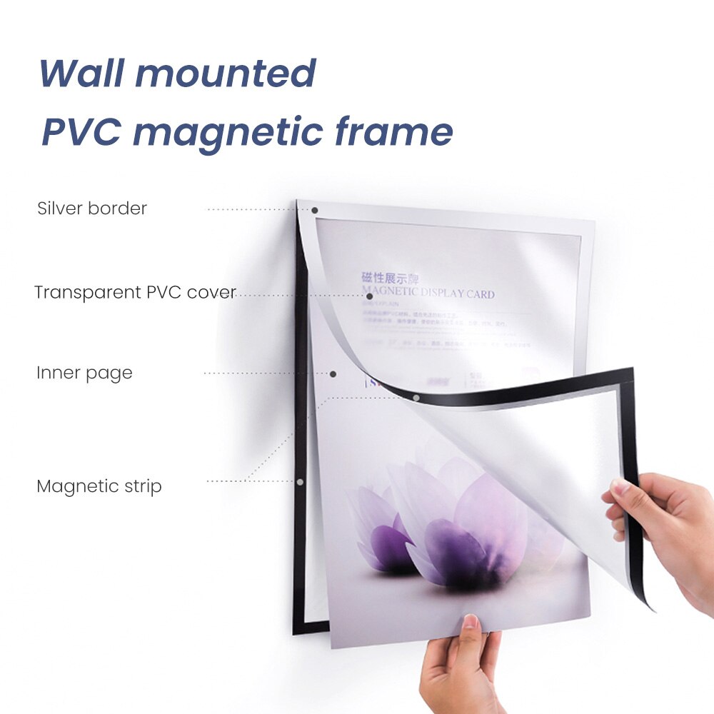 A3 Silver Certificate Frame PVC Picture Poster Photo Frame Wall Mount Document Office Annouce Display