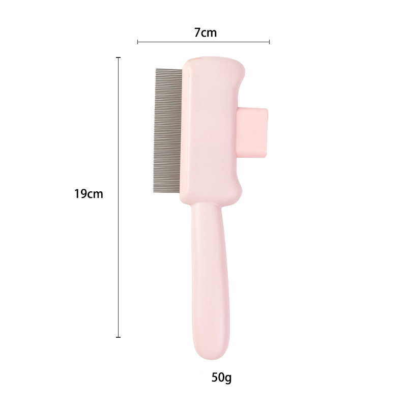 Cats Brush For Short Long Hair Massaging Deshedding Tool With Release Button Pet Grooming Comb Detangling Furs Removal: PURPLE