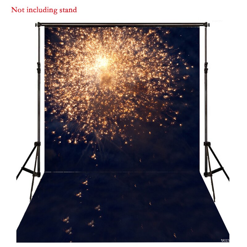 Fondo de fotografía con tema de lunares y estrellas brillantes de fantasía, telón de fondo para boda, de cumpleaños, decoración de fondo dorado y negro, 1 unidad