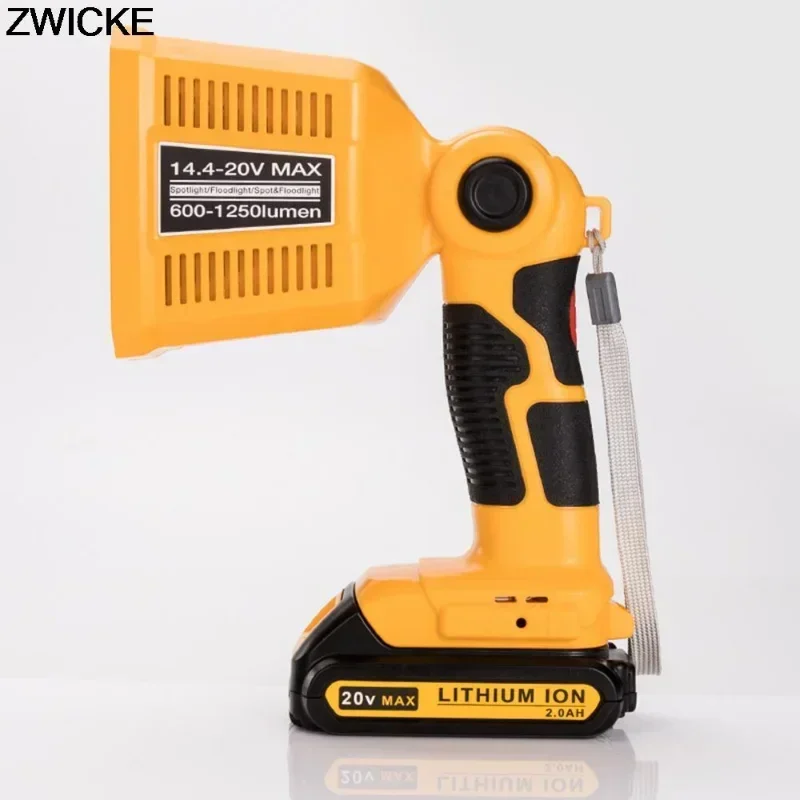 Led-arbejdslampe 18w 1250lm håndholdt lommelygte arbejdspladslampe til dewalt 20v max litiumbatterier med 110 graders drejeligt hoved