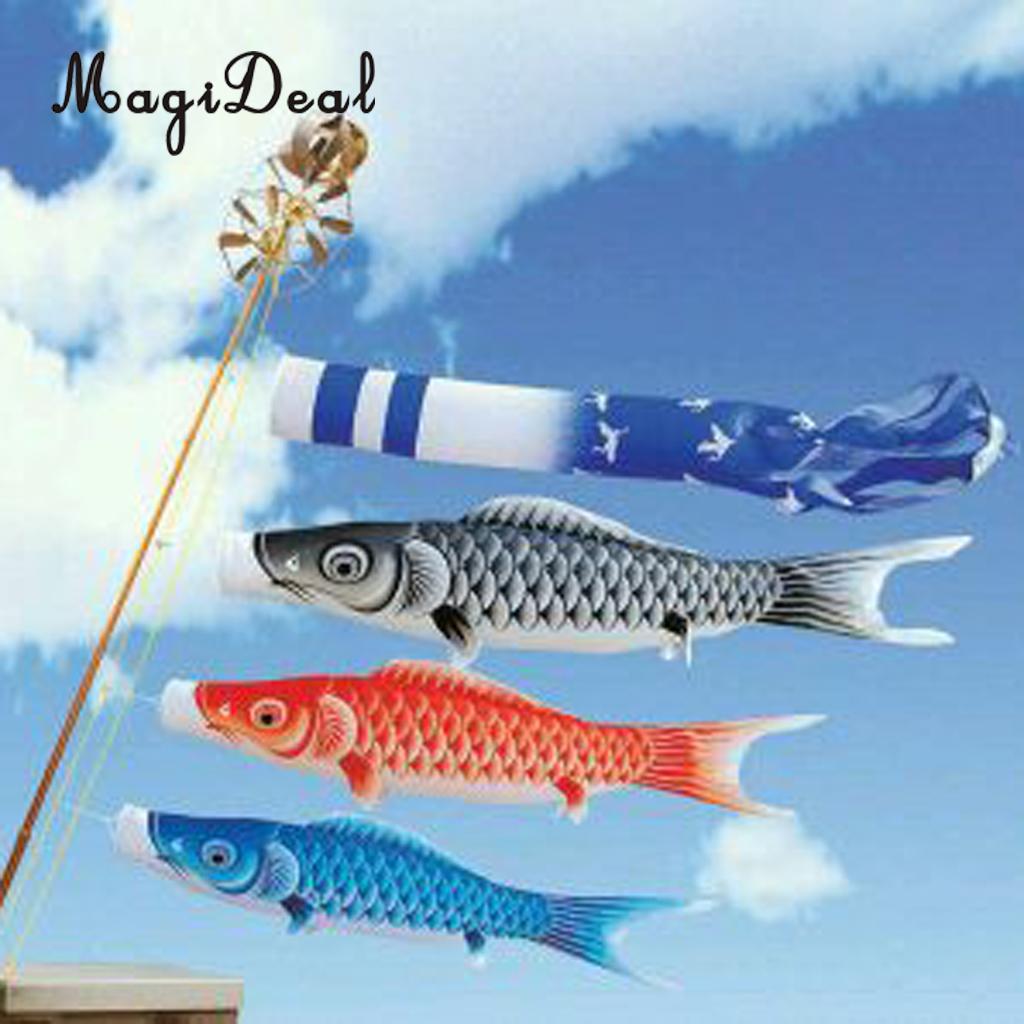 MagiDeal-masque à vent japonais | 40cm/55cm/70cm/100cm/150cm, drapeau carpe Koi Nobori poisson voilier décoration de fête à domicile
