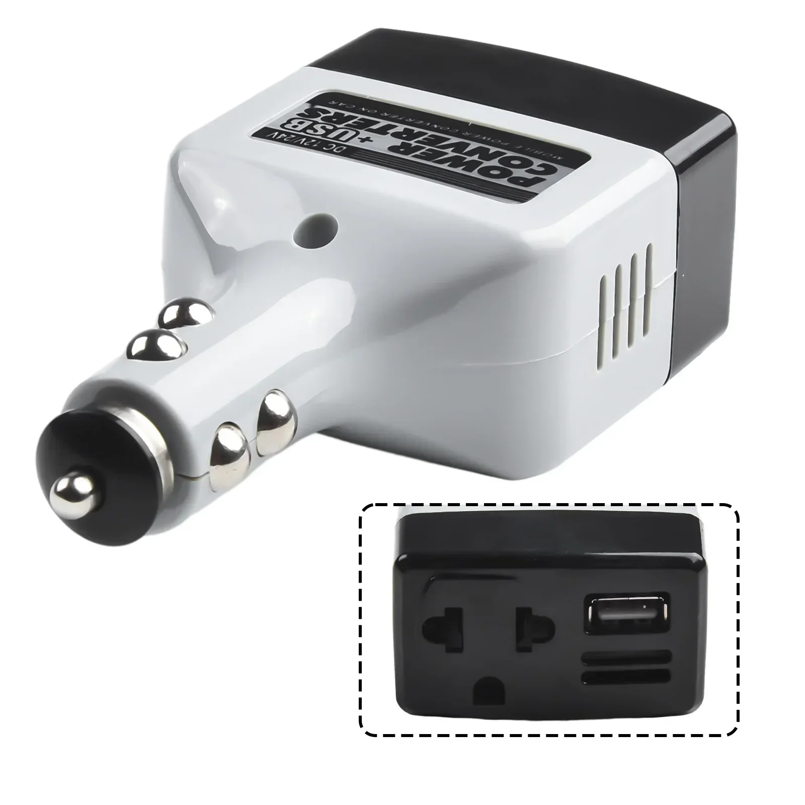 inverter bilstrømomformer lader del utskiftingsverktøy usb-uttak 12v/24v til 220v adapter til mobiltelefon