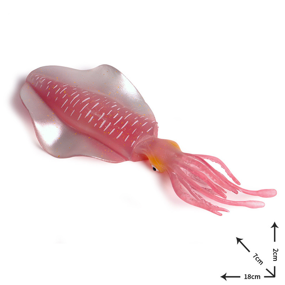 Inktvis Inkfish Sleeve-Vis Oceaan Vis Figuur Diermodel Collector Kid Toy Zee Leven Dieren Model Miniatuur Speelgoed kids: M-1181