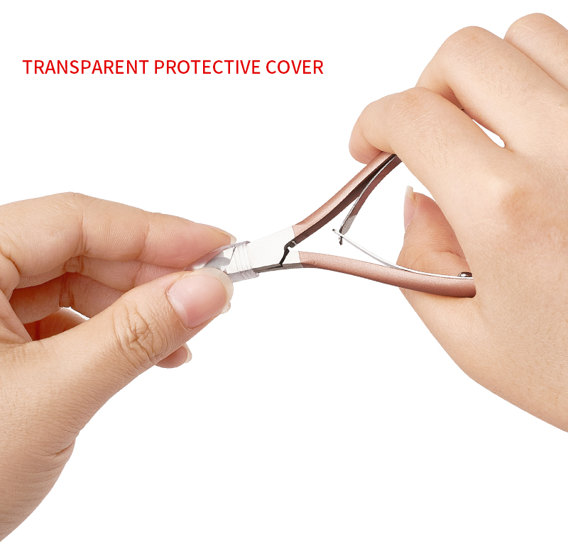 Cortador de pinzas de empuje para cutícula de uñas cortauñas producto para eliminar la piel muerta herramienta de manicura artística alicates de belleza para uñas rosa