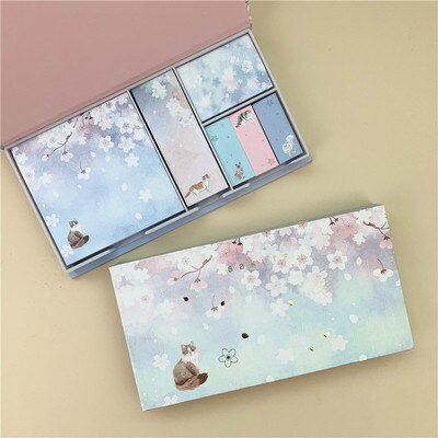 Creatieve leuke doos mode memo sticker Sticky Notes doos verpakt bericht paster: WHITE