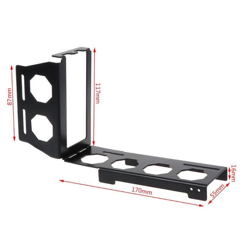 Diy Metalen Grafische Kaart Beugel Riser Vaste Verticale Case Pci-E 16x X16 Interne Beugels Houder Stent Stand