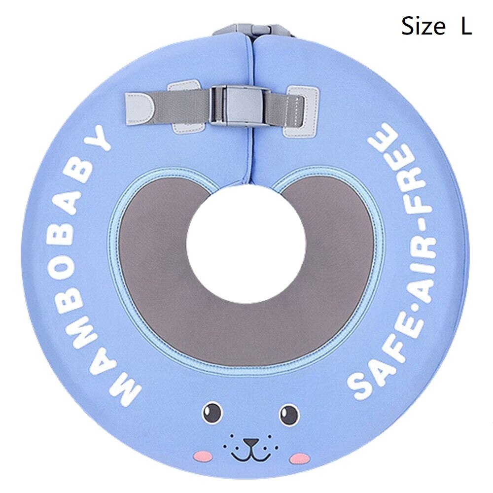 Baby Niet Opblaasbare Hals Zwemmen Cirkel Business Cirkel Zwembad Drijvende Kraag: 3D cover L blue