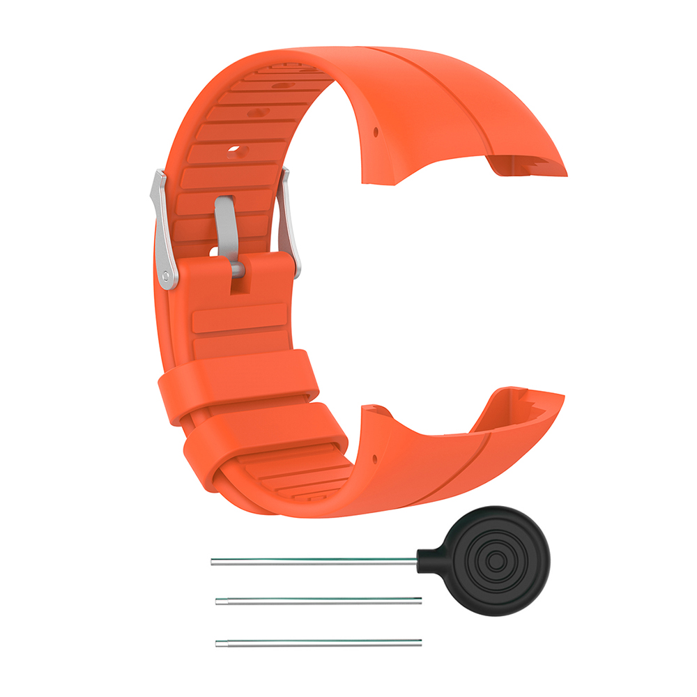 Siliconen Polsbandje Band Voor Polar M400 M430 Gps Sport Smart Horloge Vervanging Horlogeband Armband Horloge Zachte Band Band: orange red / large