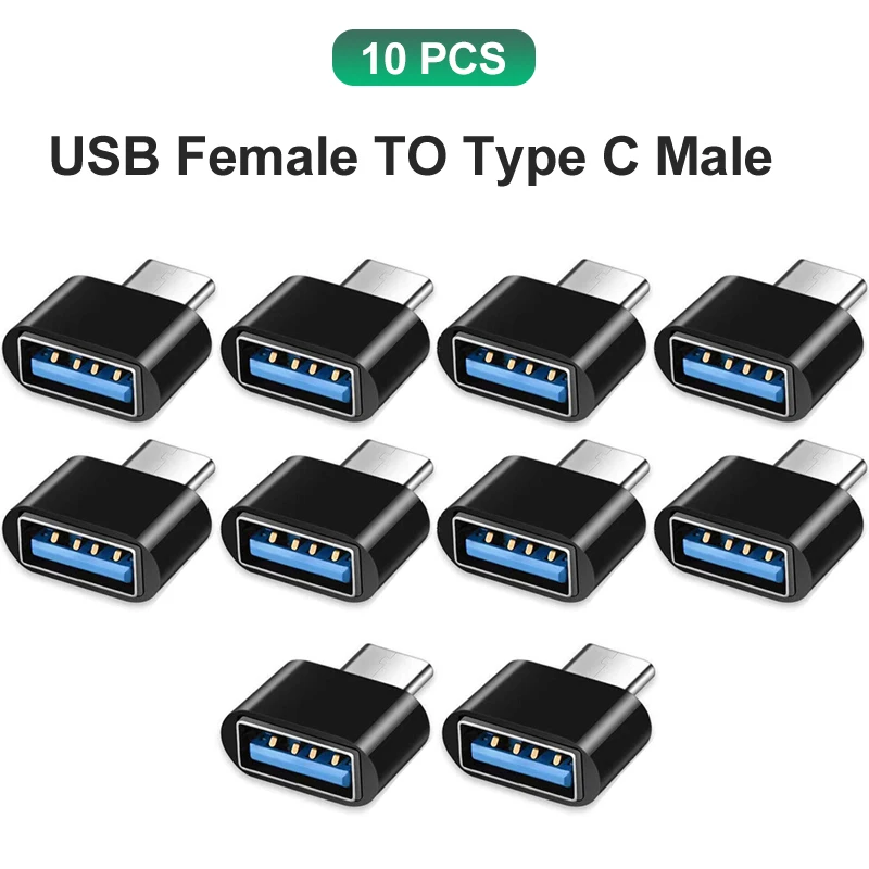 NNBILI OTG USB 3.0 do adaptera typu C typu c żeński na USB męski konwerter dla Macbook Xiaomi Samsung złącze OTG: Black
