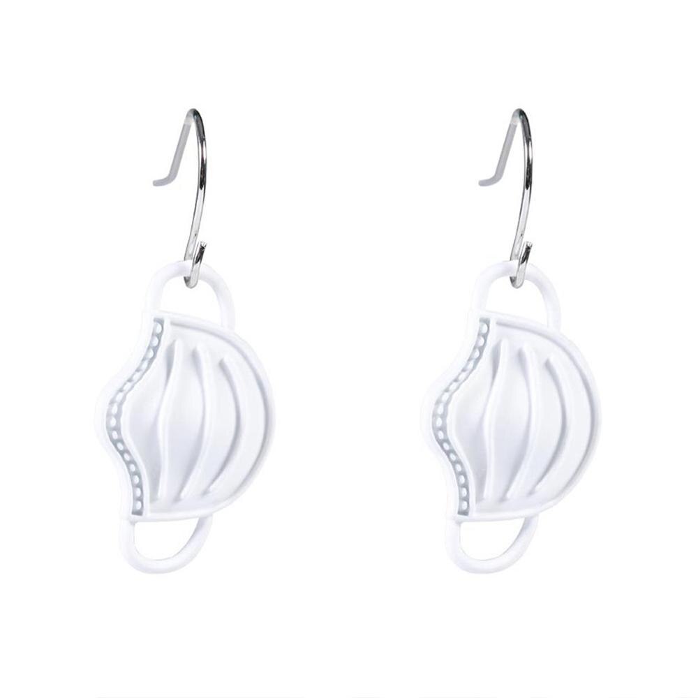 1 Pair Funny Colorful Face Mask Shape Earrings Exaggerated Irregular DIY Earrings For Women: B