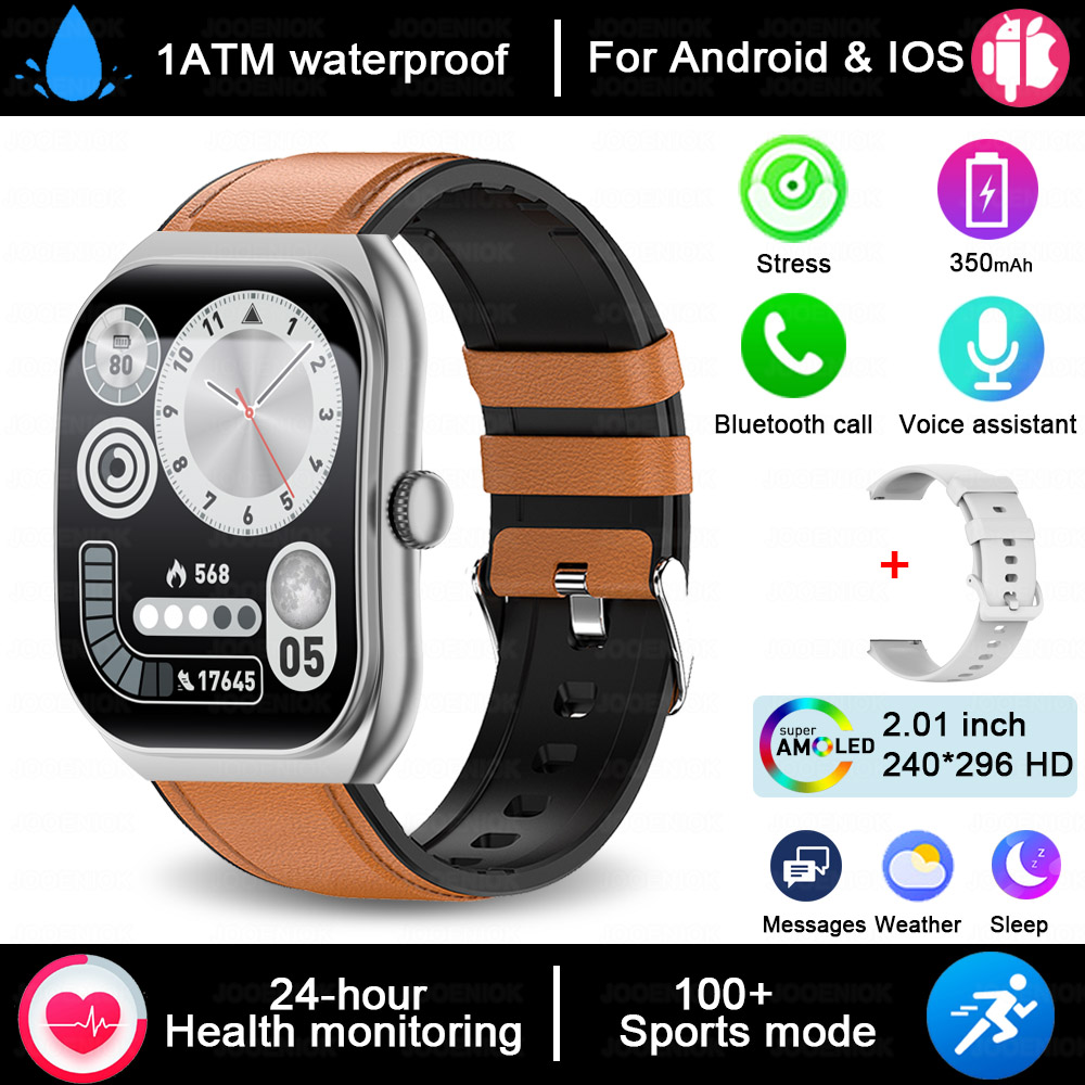 2025 Nuovo 2.01-Pollici Grande Schermo HD Smartwatch 1ATM Impermeabile Modalità Multi-sport Frequenza Cardiaca Chiamata Bluetooth accorto guarda per XIAOMI: multicolore