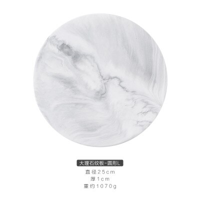 Hexagon Marble Cutting Board Cheese Crackers Sushi Dessert Serving Board Ceramic Decorative Plate Placemat Holder: 9.5-Inch round