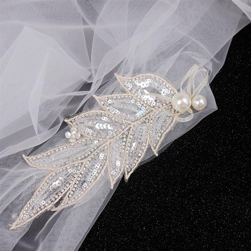 Coiffe à la main blanc mantille Sequin voile mariage voile cheveux accessoires chapeaux pour mariage femmes mariée