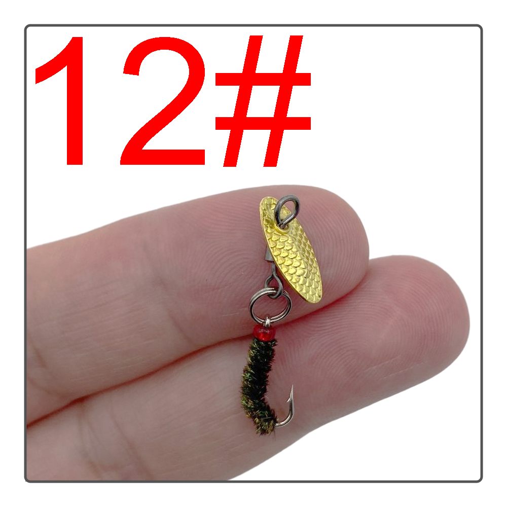 12#14#16#18#  fiskeagn fluefiske lokke fiskeskje ørret lokke enkelt krok svingbar skje lokke: Hvit
