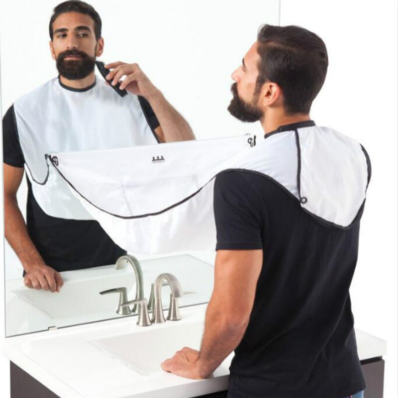 120*78 cm skæg og overskæg barberings forklæde cape hagesmæk til barbering med sugekopper fastgøres til spejl frisør fjernelsesværktøj