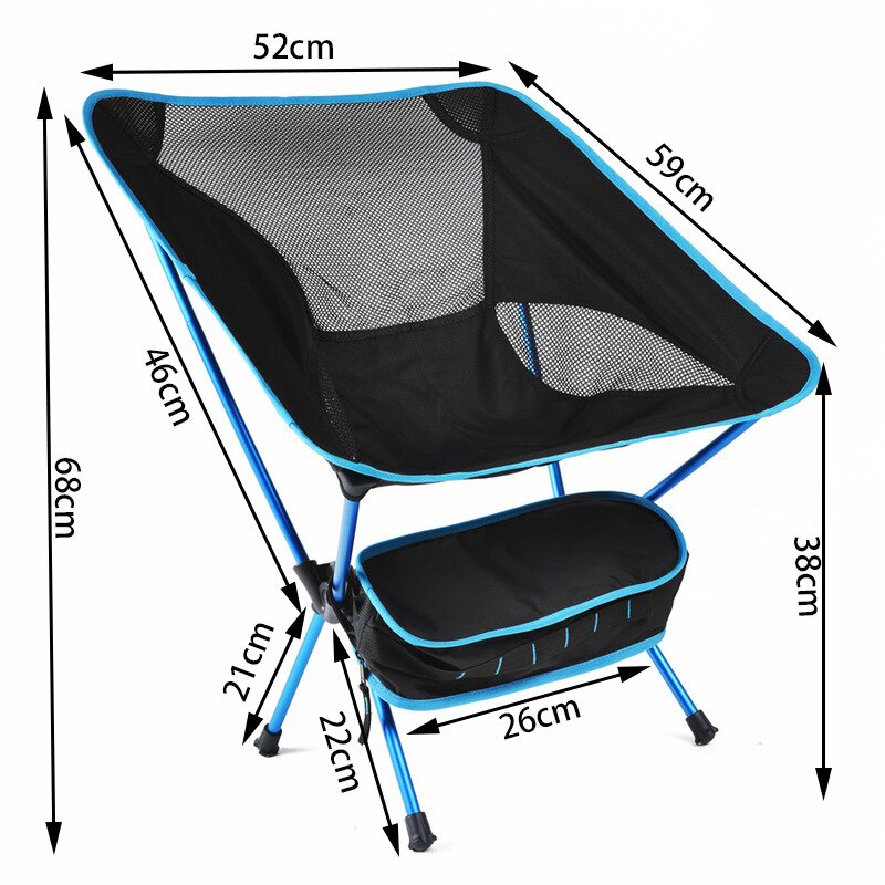 Ultralätt bärbar hopfällbar stol avtagbar utomhusfiske camping resa bbq oxford tyg hög belastning 150kg skicka förvaringsväska
